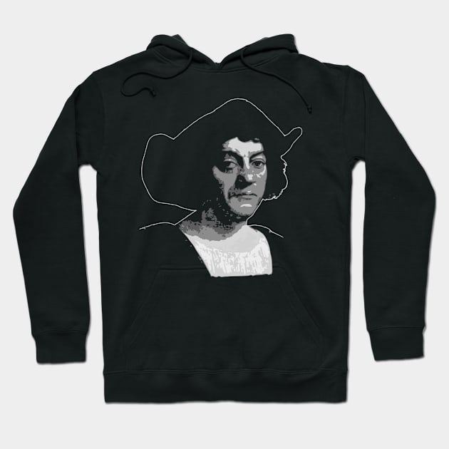 Christopher Columbus Black and White Hoodie by Nerd_art